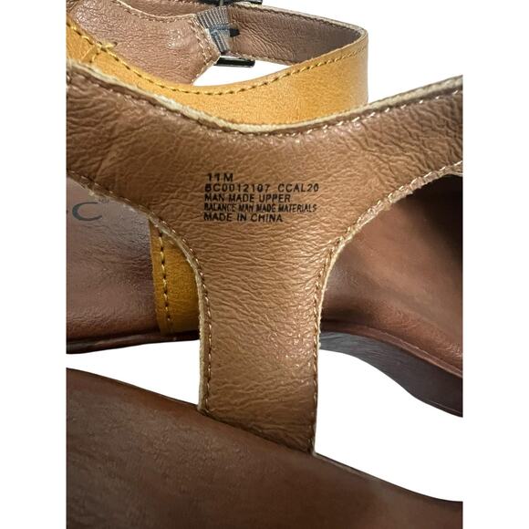 B.o.c Slingback Sandals Womens 11 Braided Strap Platform Block Heel Yellow - Picture 2 of 9